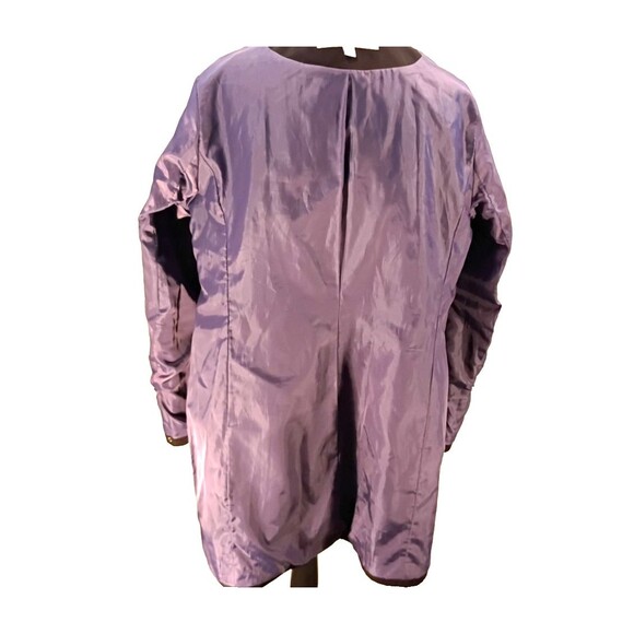 Black Car Coat Mid Length Size L Zip Snap Stand Up Mandarin Collar Lined Pockets - Picture 16 of 16